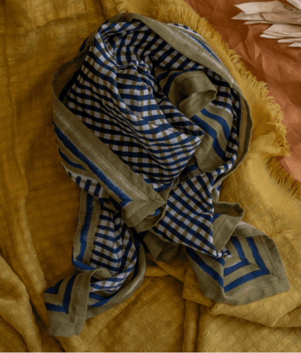 Grand foulard Vichy Tara Verveine